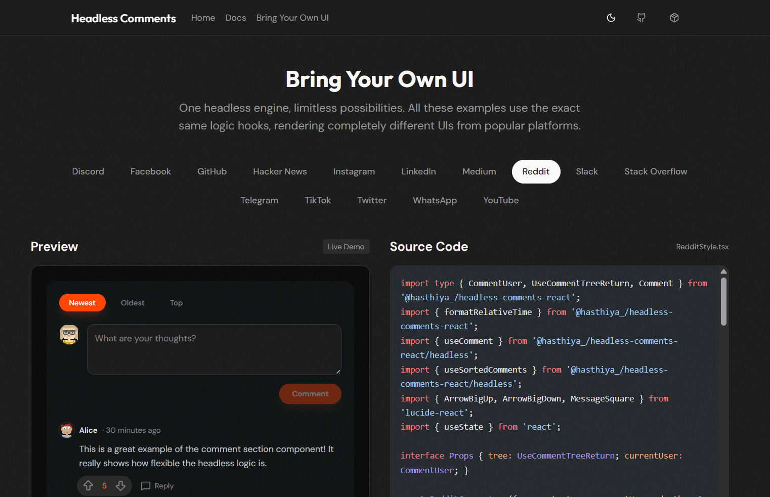 HEADLESS COMMENTS